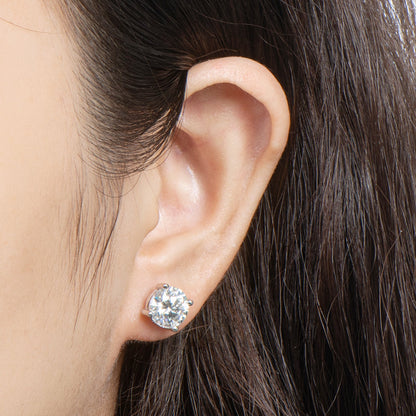 925 Sterling Silver Round Cut CZ Classic Stud Earrings 5