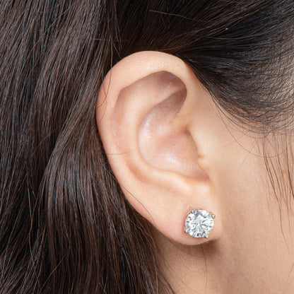 925 Sterling Silver Round Cut CZ Classic Stud Earrings 4