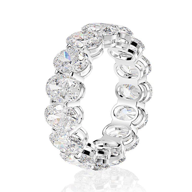 925 Sterling Silver Oval Cut Full Eternity CZ Ring 2