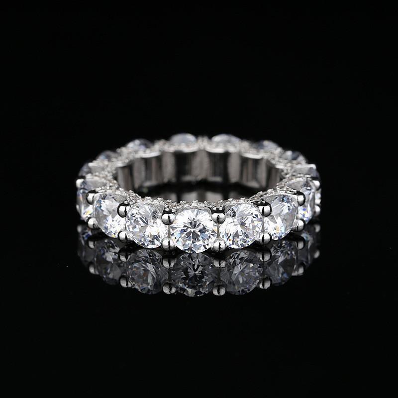 925 Sterling Silver Round Cut CZ Full Eternity Ring 1