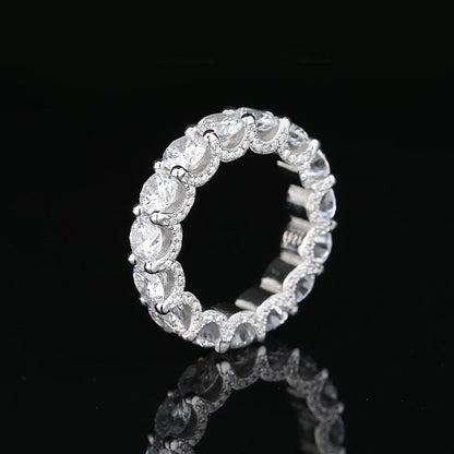 925 Sterling Silver Round Cut CZ Full Eternity Ring 3