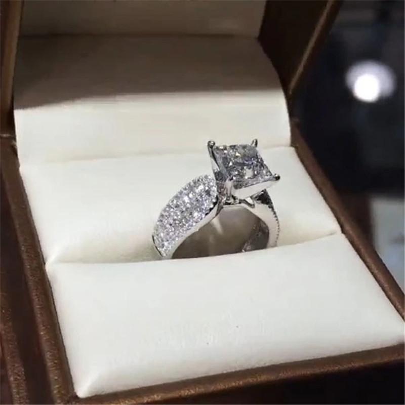 925 Sterling Silver Princess Cut CZ ring 3