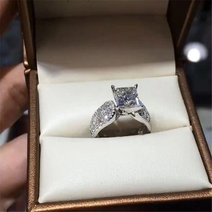 925 Sterling Silver Princess Cut CZ ring 4