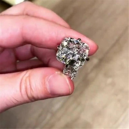 925 Sterling Silver Cushion Cut CZ Ring 1