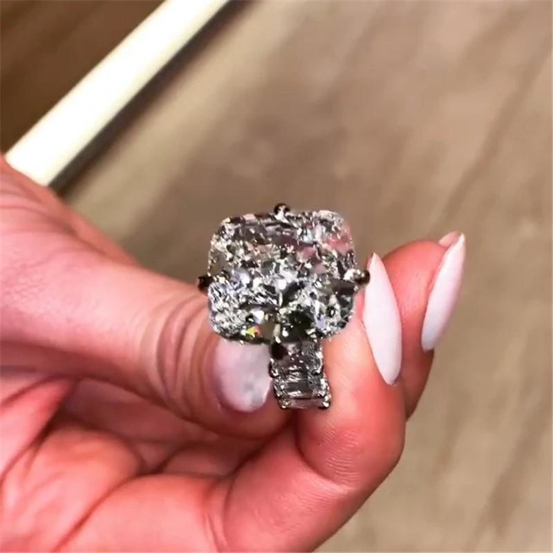 925 Sterling Silver Cushion Cut CZ Ring 3