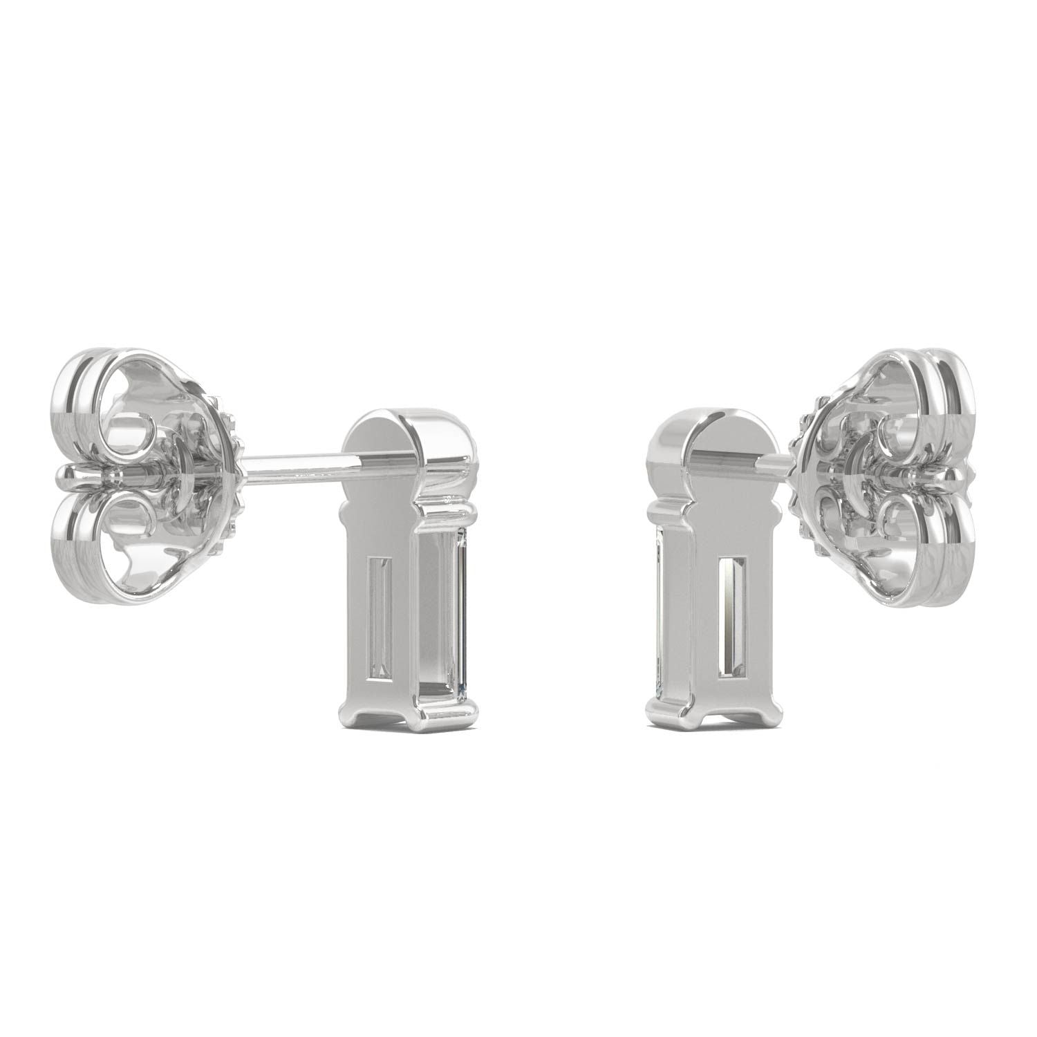 925 Sterling Sliver Emerald Cut Cubic Zirconia Stud Earrings 7