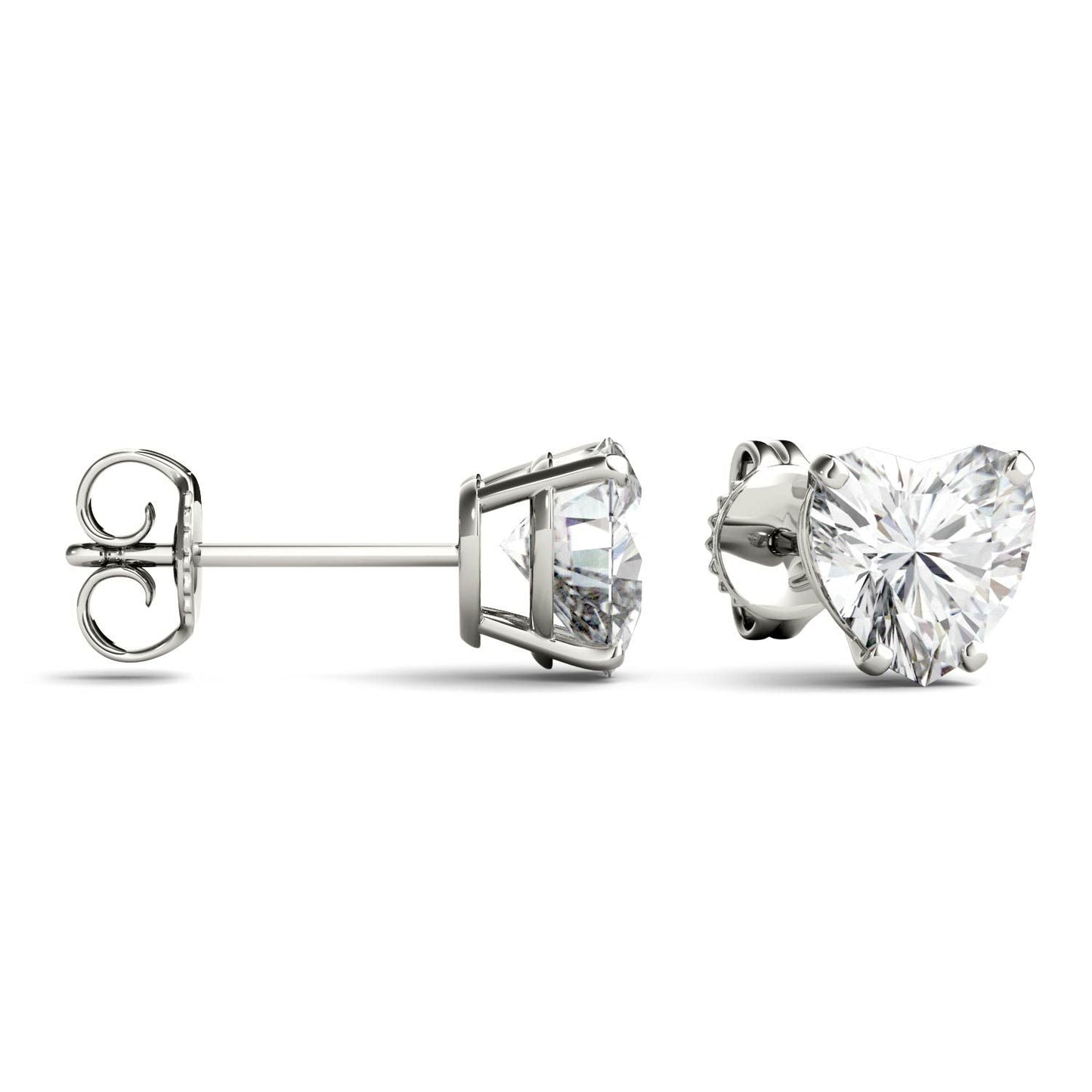 925 Sterling Sliver Heart Shaped  Stud Earrings 9