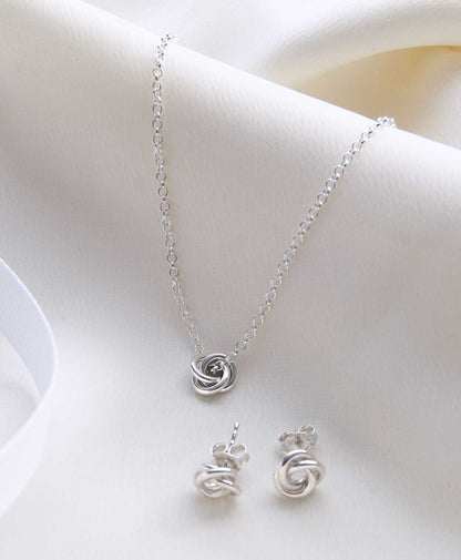 925 Sterling Silver 3 in One Small Knot Necklace 3