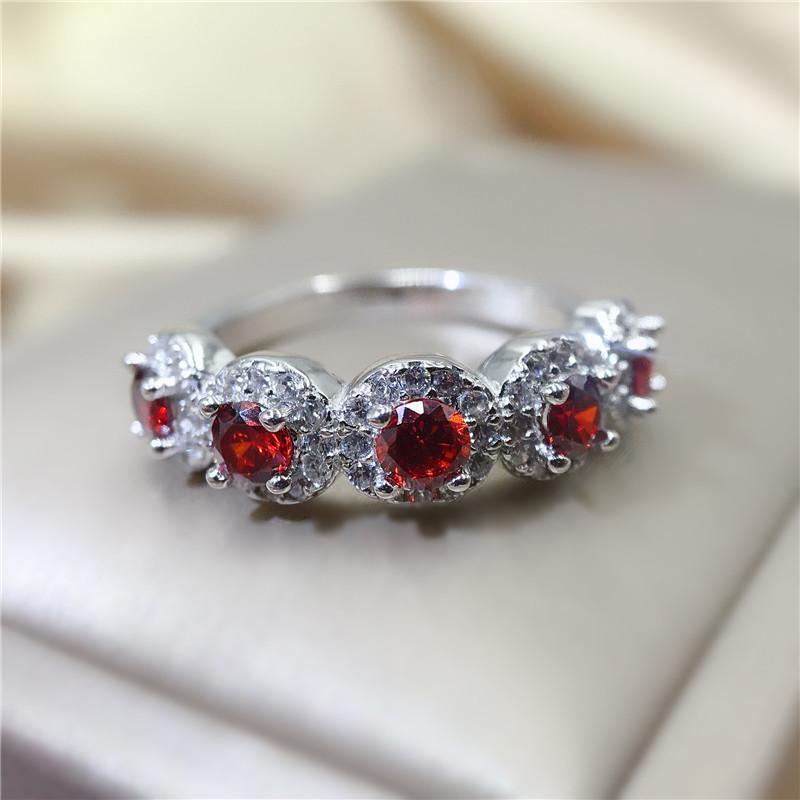 925 Sterling Silver Round Cut Created CZ Ring 3