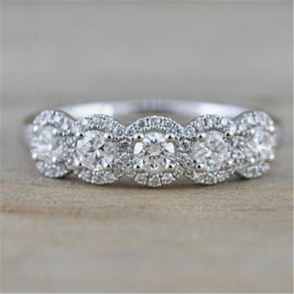 925 Sterling Silver Round Cut Created CZ Ring 1