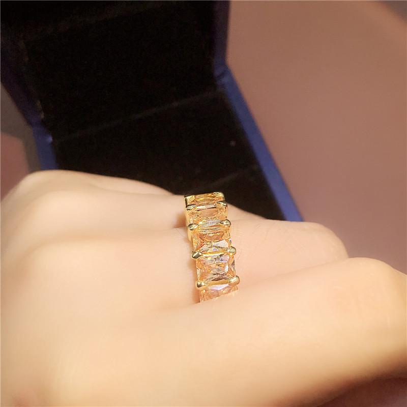 925 Sterling Silver Emerald Cut CZ Full Eternity Ring 8