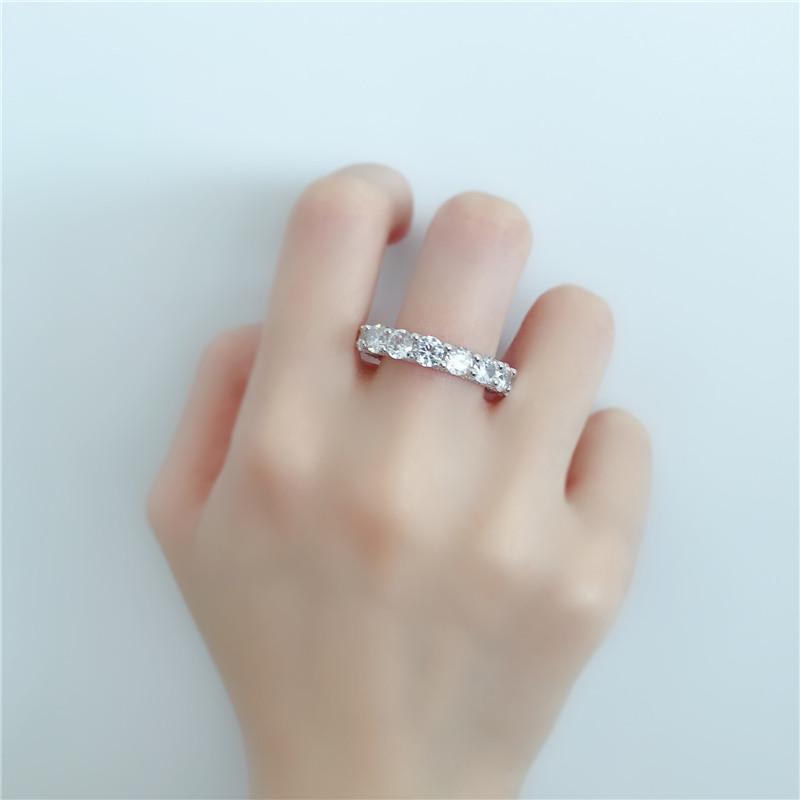 925 Sterling Silver Round Cut CZ Full Eternity Ring 10