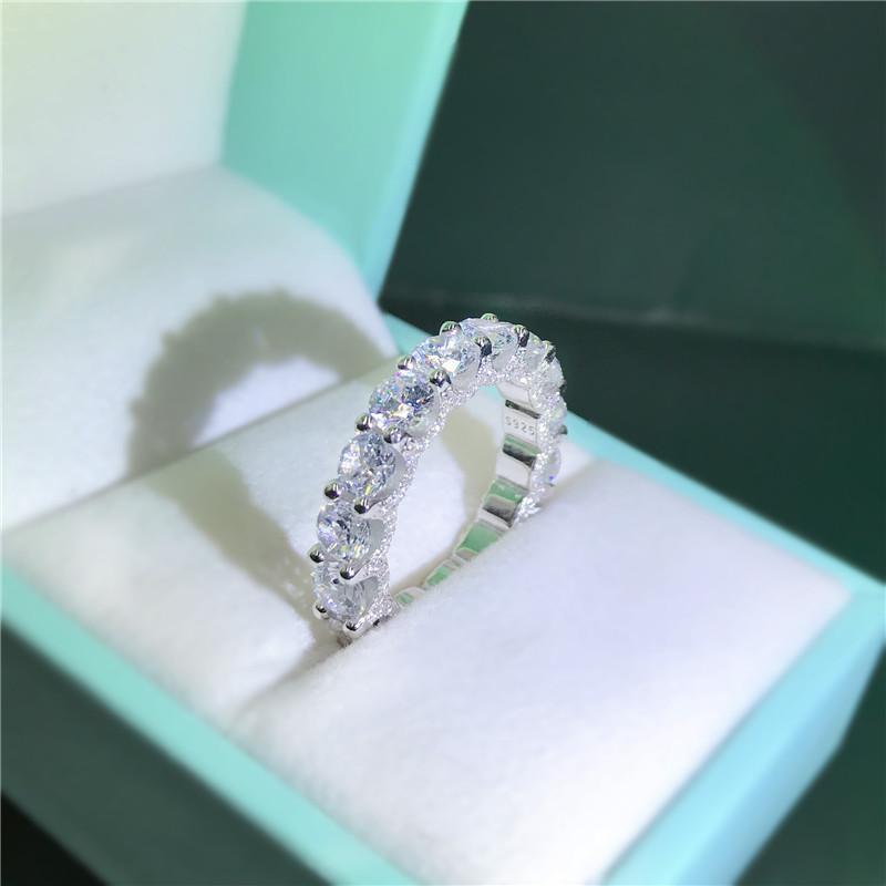 925 Sterling Silver Round Cut CZ Full Eternity Ring 7