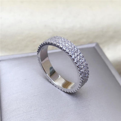 925 Sterling Silver Round Cut 925 Sterling Silver Full Eternity Ring 8