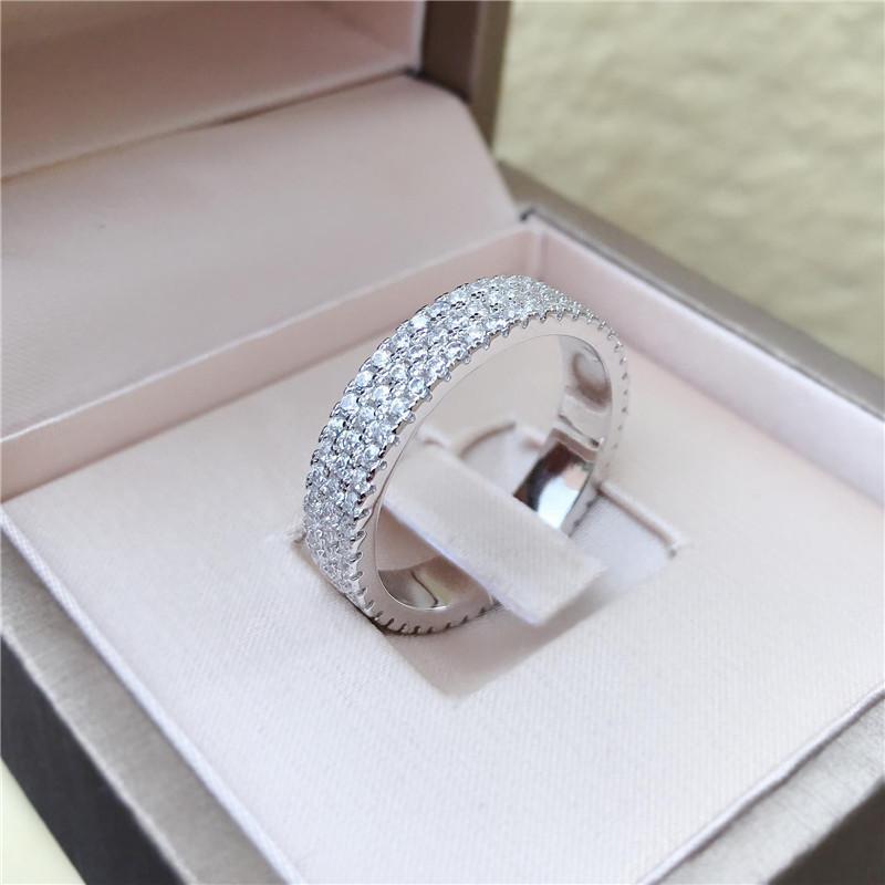 925 Sterling Silver Round Cut 925 Sterling Silver Full Eternity Ring 6