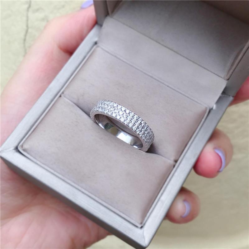 925 Sterling Silver Round Cut 925 Sterling Silver Full Eternity Ring 11