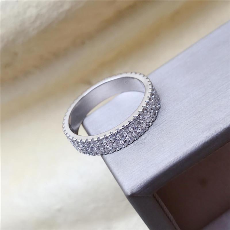 925 Sterling Silver Round Cut 925 Sterling Silver Full Eternity Ring 12