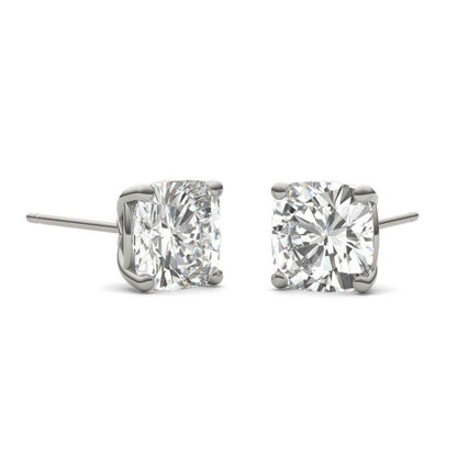 925 Sterling Sliver Cushion Cut Solitaire Stud Earrings 13