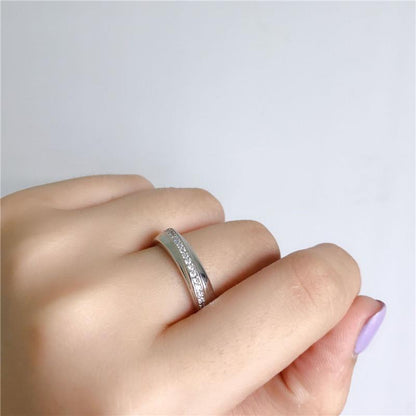 925 Sterling Silver Round Cut CZ Eternity Ring 2