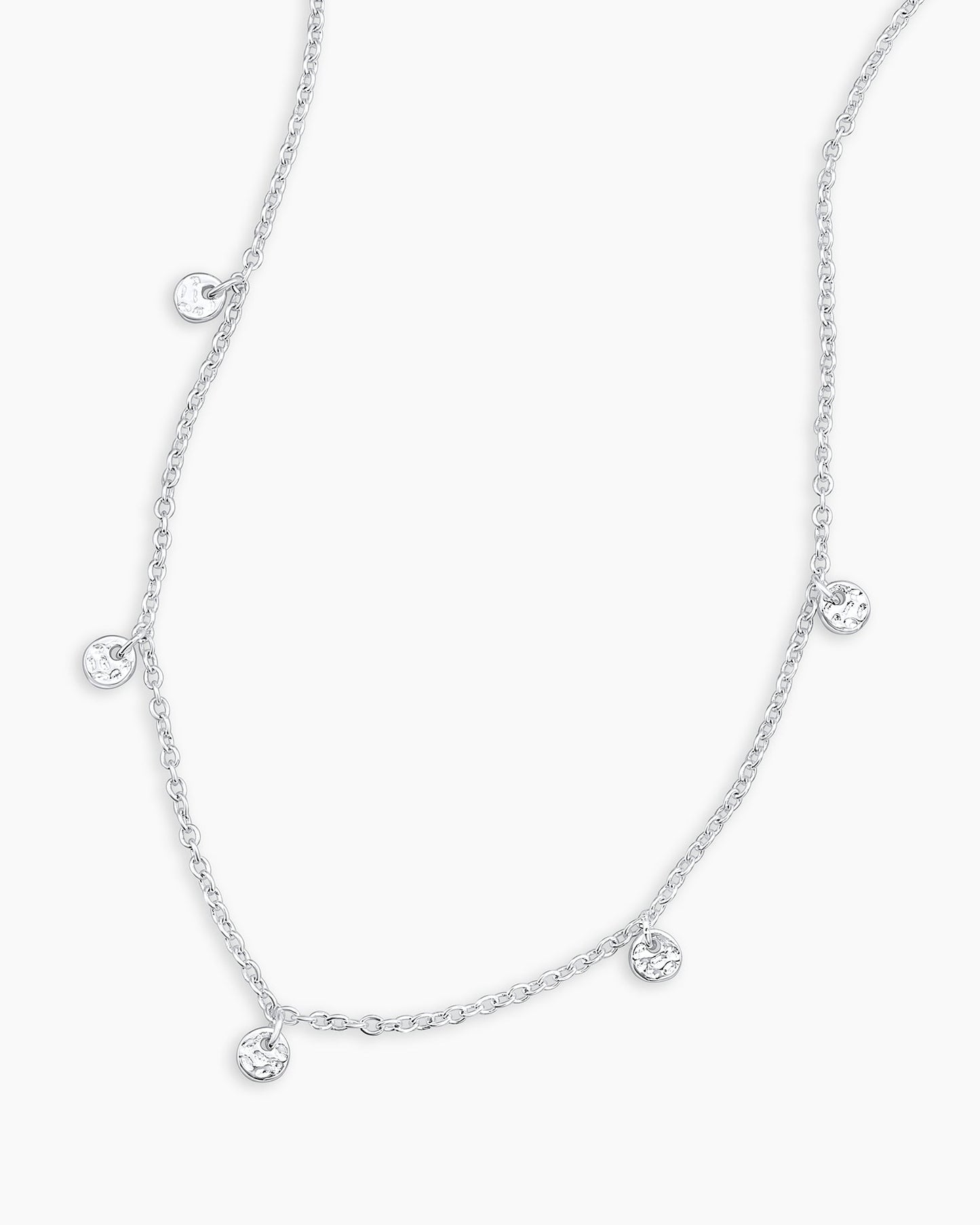 925 Sterling Silver 5 Disc Choker Neclace 6