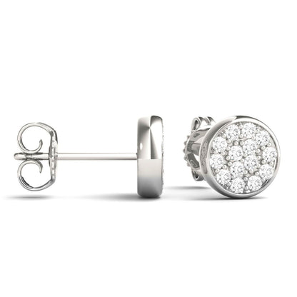 925 Sliver Sterling Round Cut Cubic Zirconia Diamond Halo Stud Earrings 5