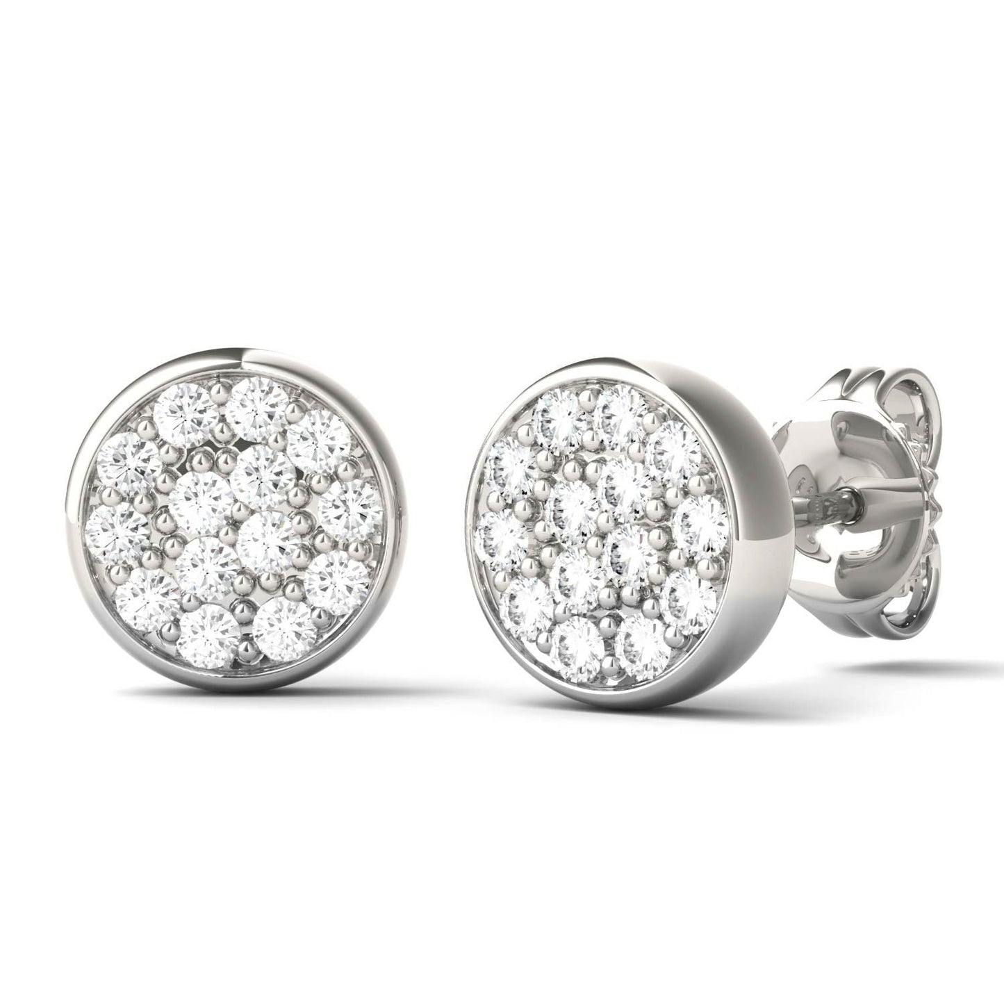 925 Sliver Sterling Round Cut Cubic Zirconia Diamond Halo Stud Earrings 6