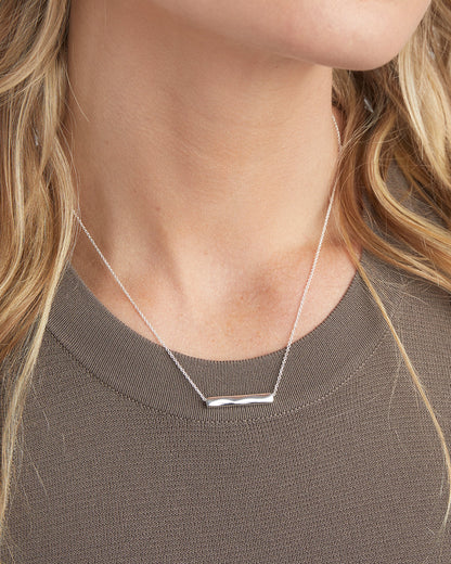 925 Sterling Silver Bespoke Bar Adjustable Necklace (silver) 3