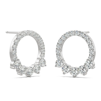 925 Sterling Sliver Round Cut Cubic Zirconia Circle Stud Earrings 6