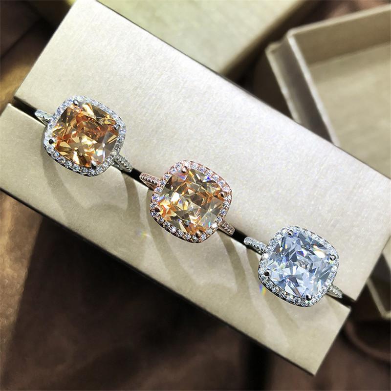 925 Sterling Silver Cushion Cut CZ Ring 1