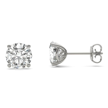 925 Sliver Round Cut Cubic Zirconia Solitaire Stud Earrings 1