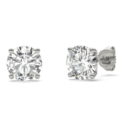 925 Sliver Round Cut Cubic Zirconia Solitaire Stud Earrings 3