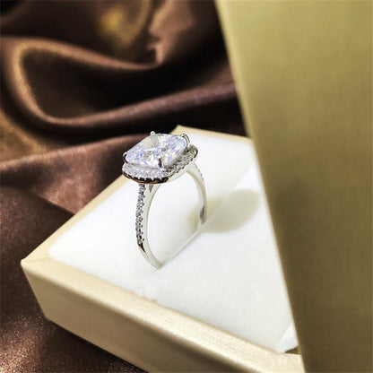 925 Sterling Silver Cushion Cut CZ Ring 8