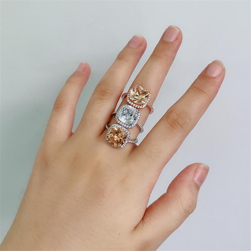 925 Sterling Silver Cushion Cut CZ Ring 2