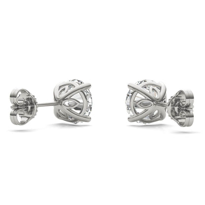 925 Sliver Round Cut Cubic Zirconia Solitaire Stud Earrings 5