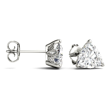 925 Sterling Sliver Trillion Moissanite Diamond Stud Earrings 3