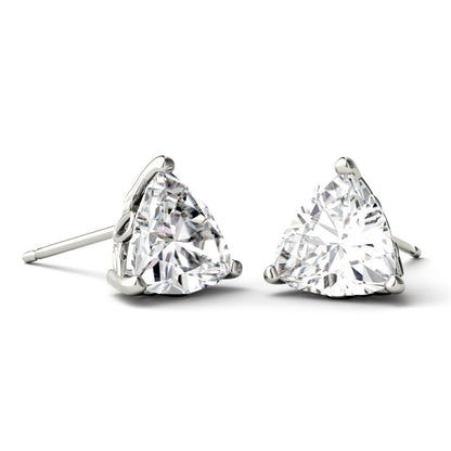 925 Sterling Sliver Trillion Moissanite Diamond Stud Earrings 5