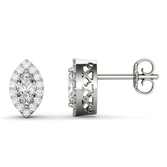 925 Sterling Sliver Marquise Cubic Zirconia Stud Earrings 1