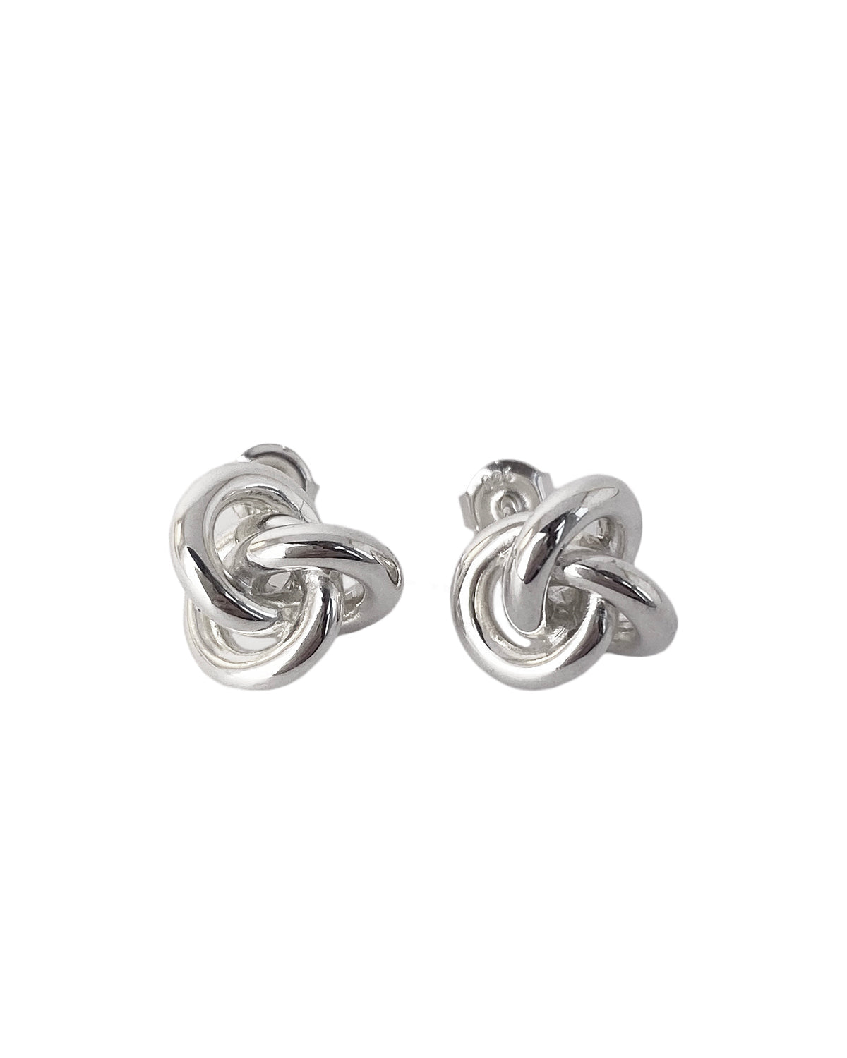 925 Sterling Silver 3 in One Knot ear studs Earrings 1