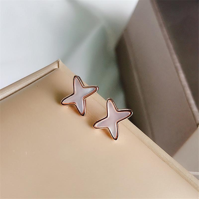 925 Sterling Silver Round Cut Cubic Zirconia Lucky Star Stud Earrings 5