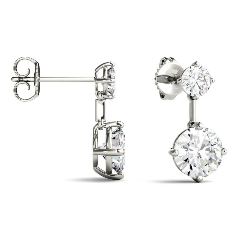 925 Sterling Sliver Round Cubic Zirconia Drop Earrings 5