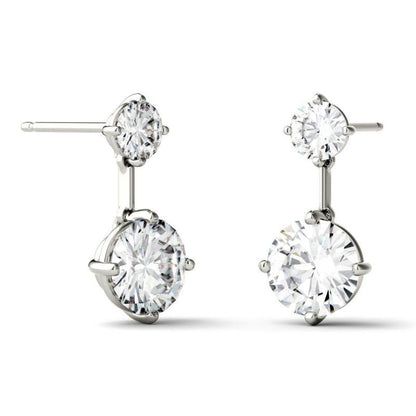 925 Sterling Sliver Round Cubic Zirconia Drop Earrings 3