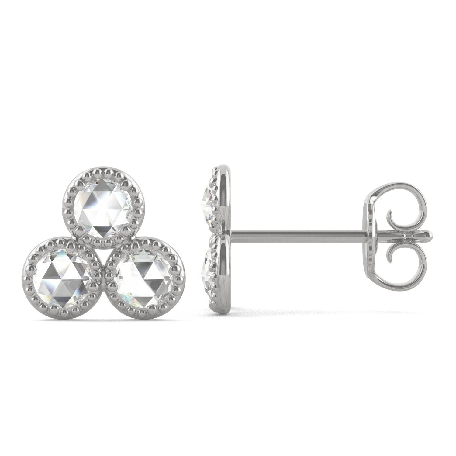 925 Sterling Sliver Round Cubic Zirconia Stud Earrings 1