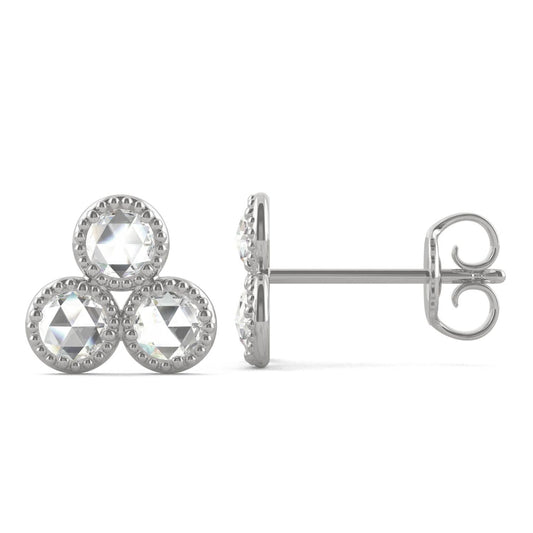 925 Sterling Sliver Round Cubic Zirconia Stud Earrings 1