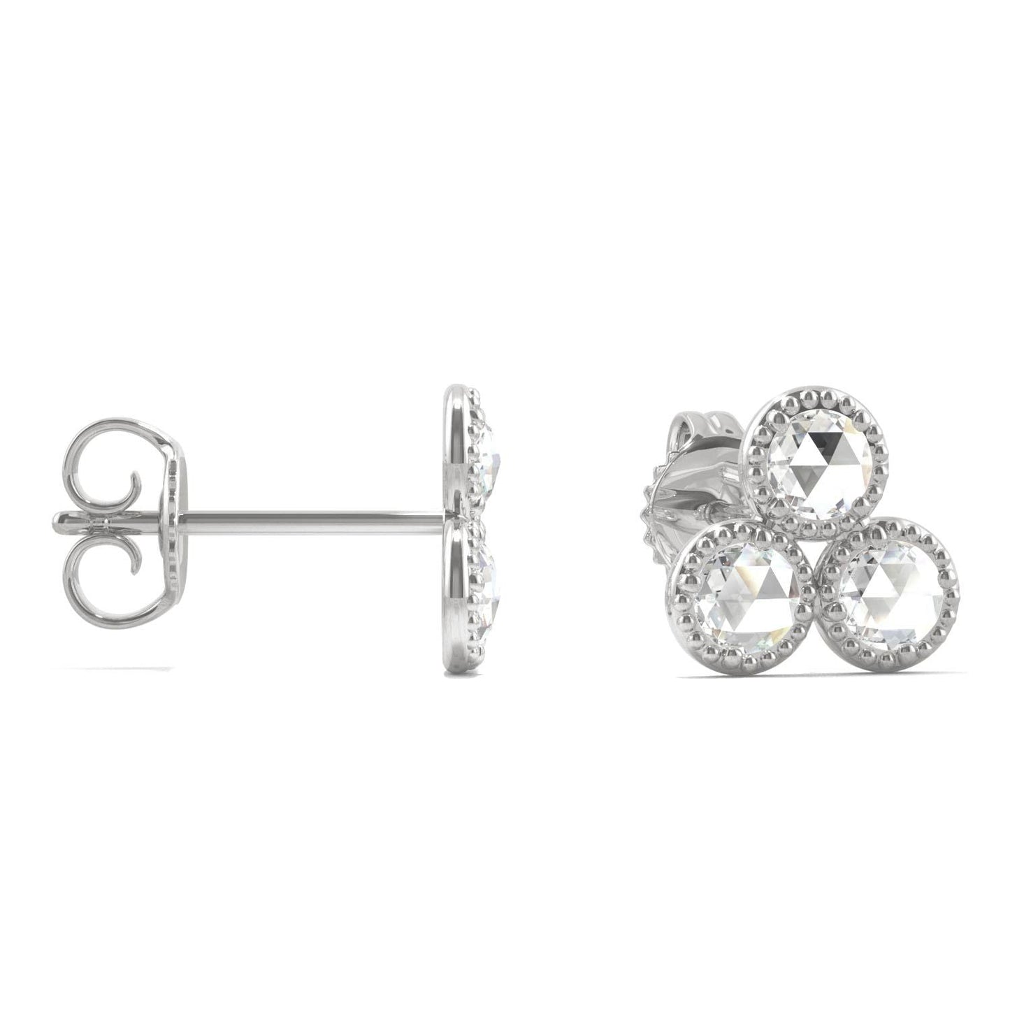 925 Sterling Sliver Round Cubic Zirconia Stud Earrings 5