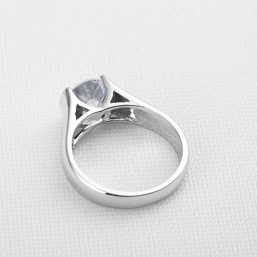 925 Sterling Silver Classic Round Created White CZ Ring 7