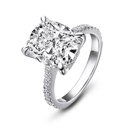 925 Sterling Silver Cushion Cut Created CZ Solitaire Wedding Engagement Ring 925 Sterling Silver 1