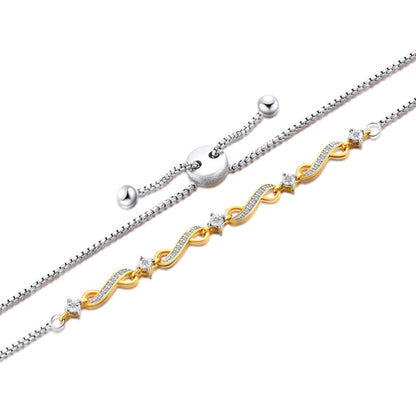 925 Sterling Silver Bracelet Adjustable Natural Diamond Bracelet 2