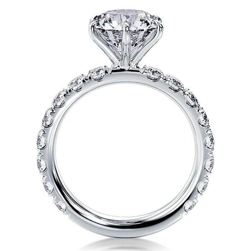 925 Sterling Silver Six Prong Round CZ Ring 3