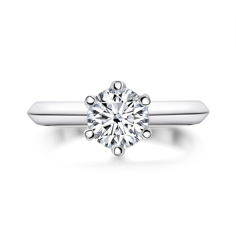 925 Sterling Silver Classic Round Cut CZ Solitaire Ring 16