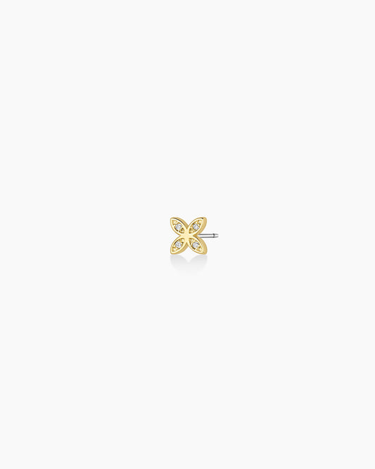 925 Sterling Silver Flower Charm Stud Earrings 1